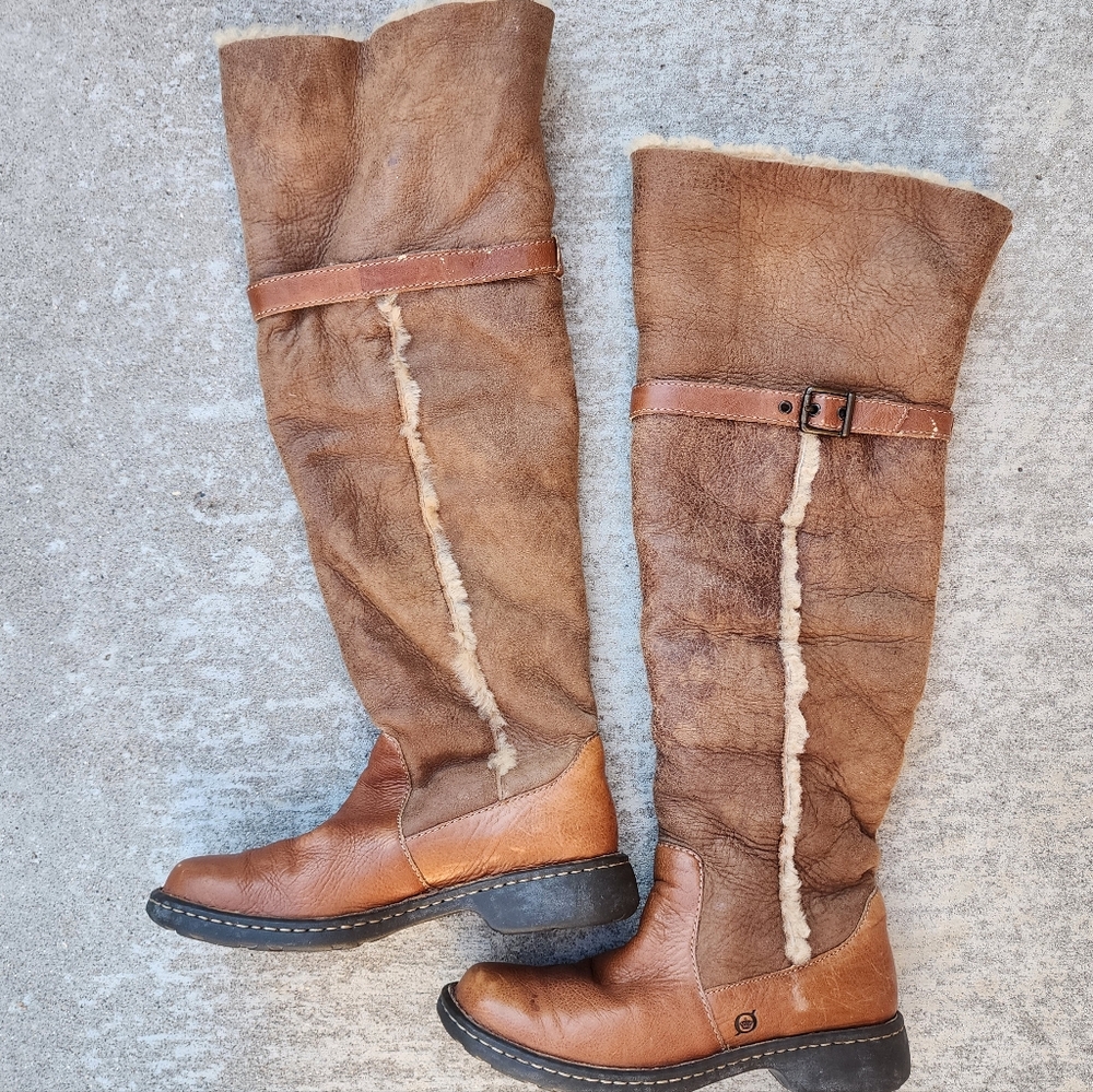 Brown‎ Oakdale Tall Leather Over The Knee Searling Boho Boots, Sz 8 - Picture 3 of 8